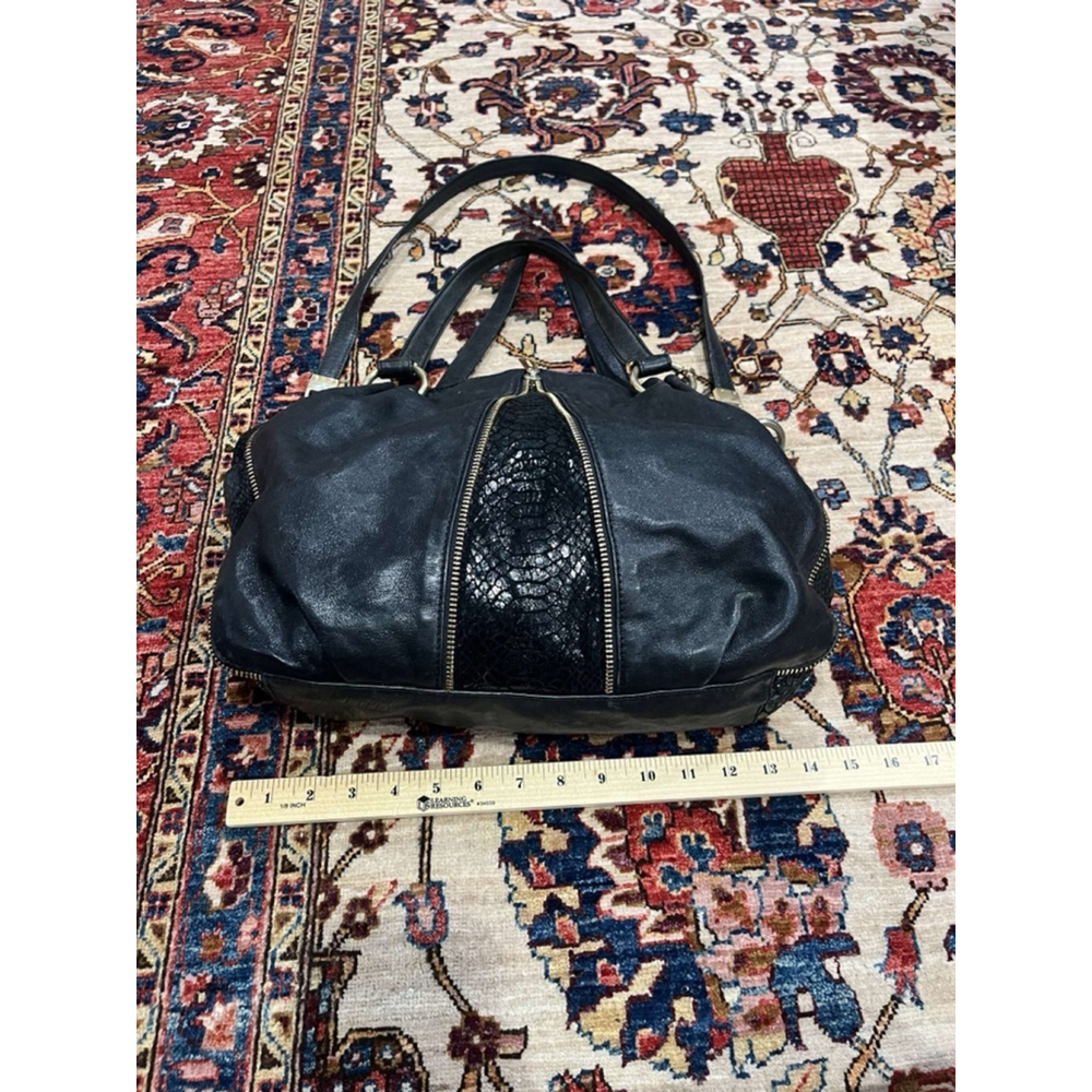 Michael Kors Moxley Black Leather Python Embossed… - image 3